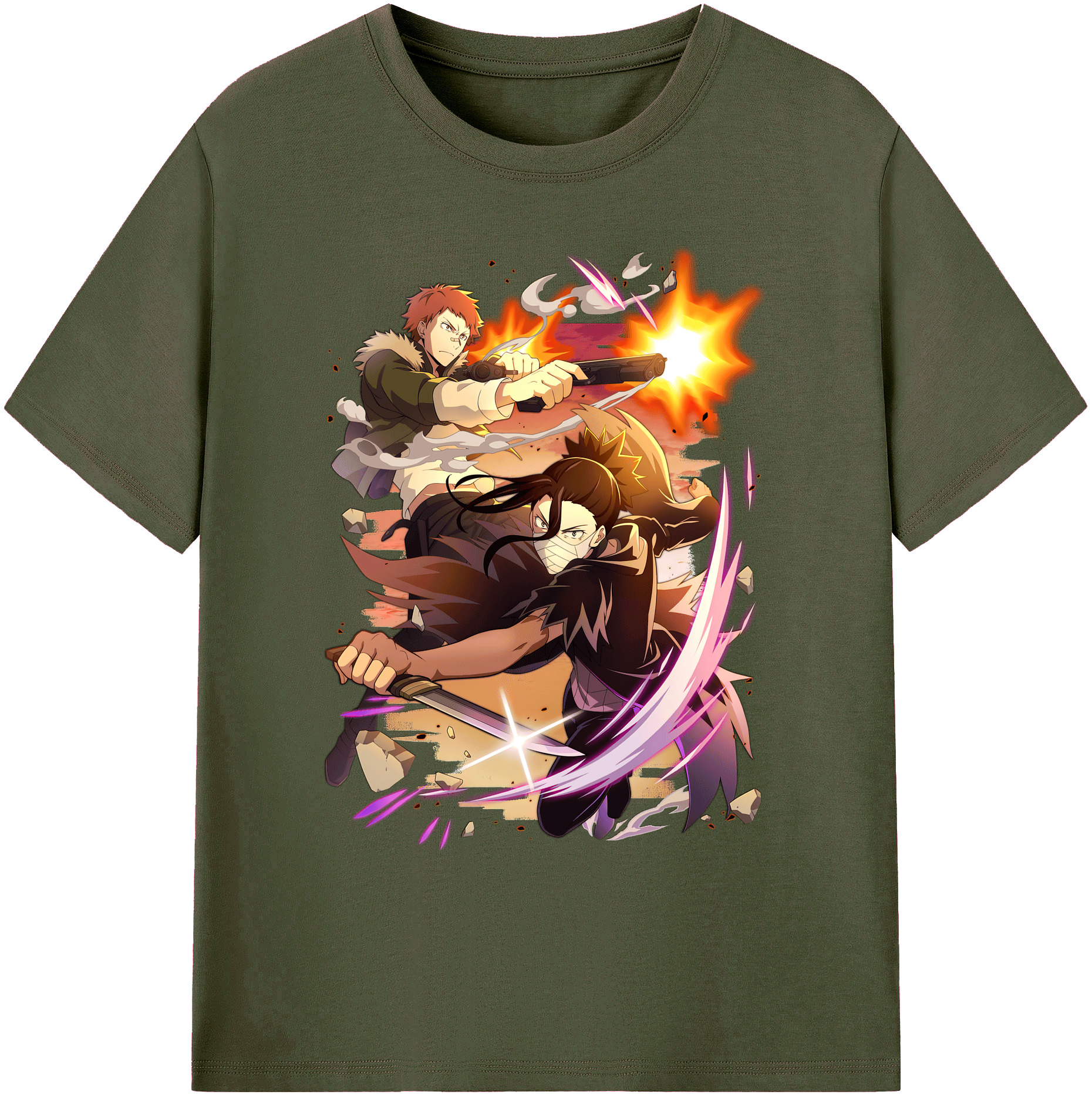 （画像用） 文豪ストレイドッグス Bungo Stray Dogs 綿100％ メンズ半袖Tシャツ｜肌触りやわらか＆通気性